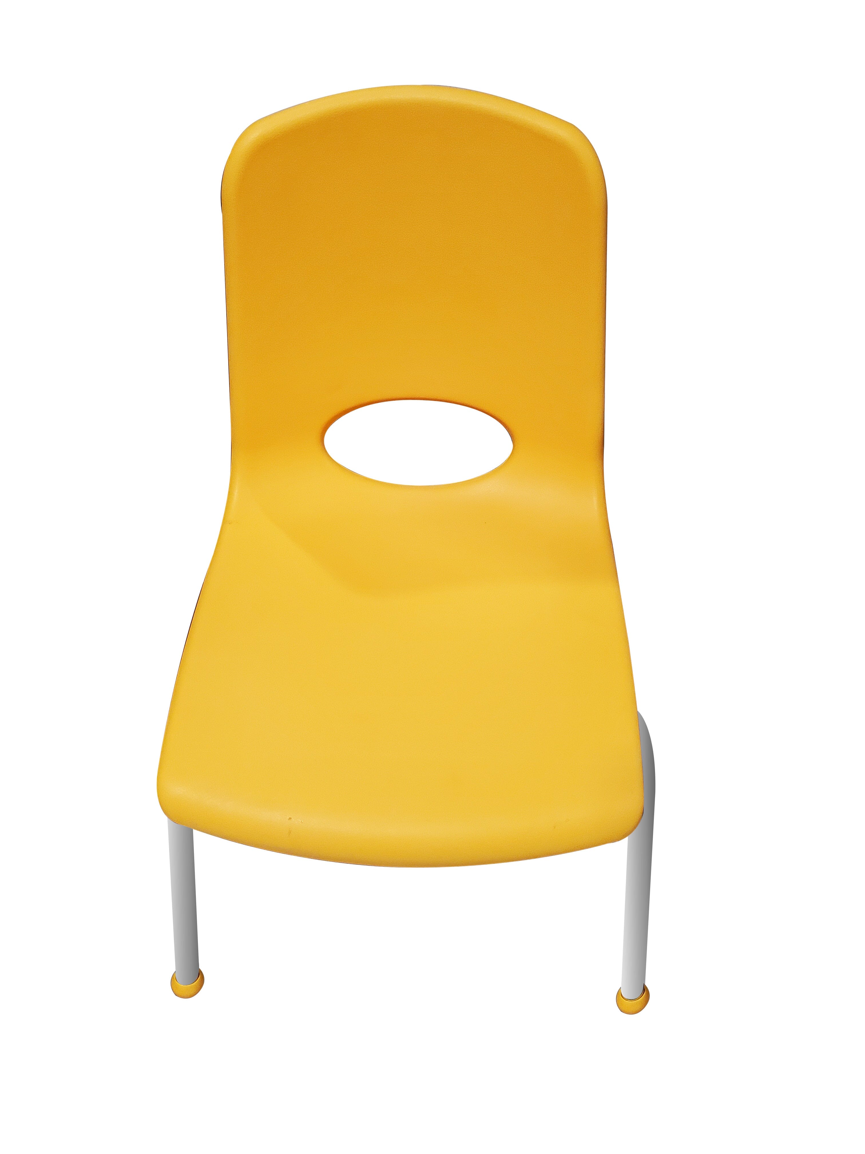 AS IS - Stackable Chrome Chairs - Yellow - louisekool