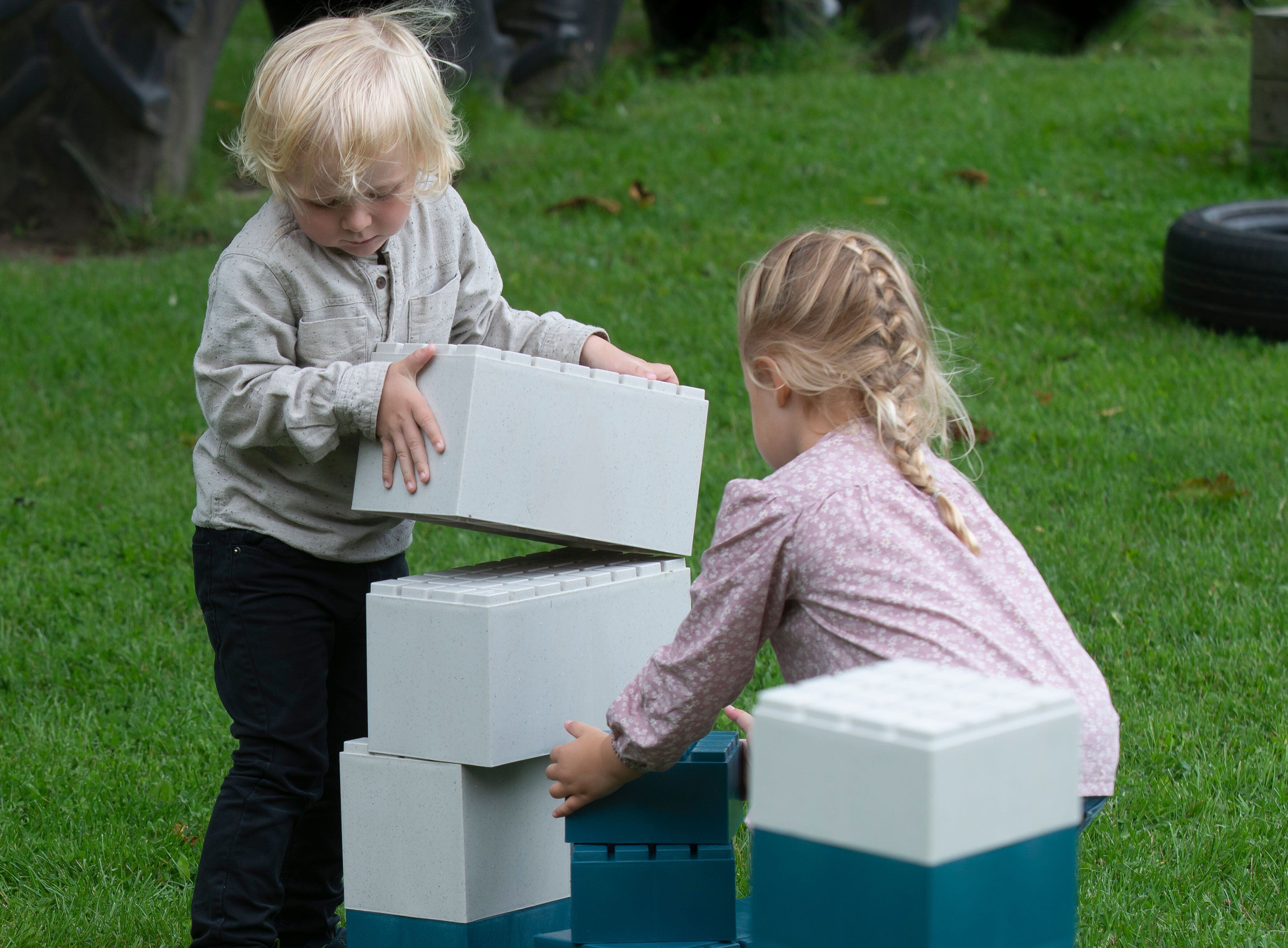 Building Blocks Blue/Grey - 26pcs - louisekool