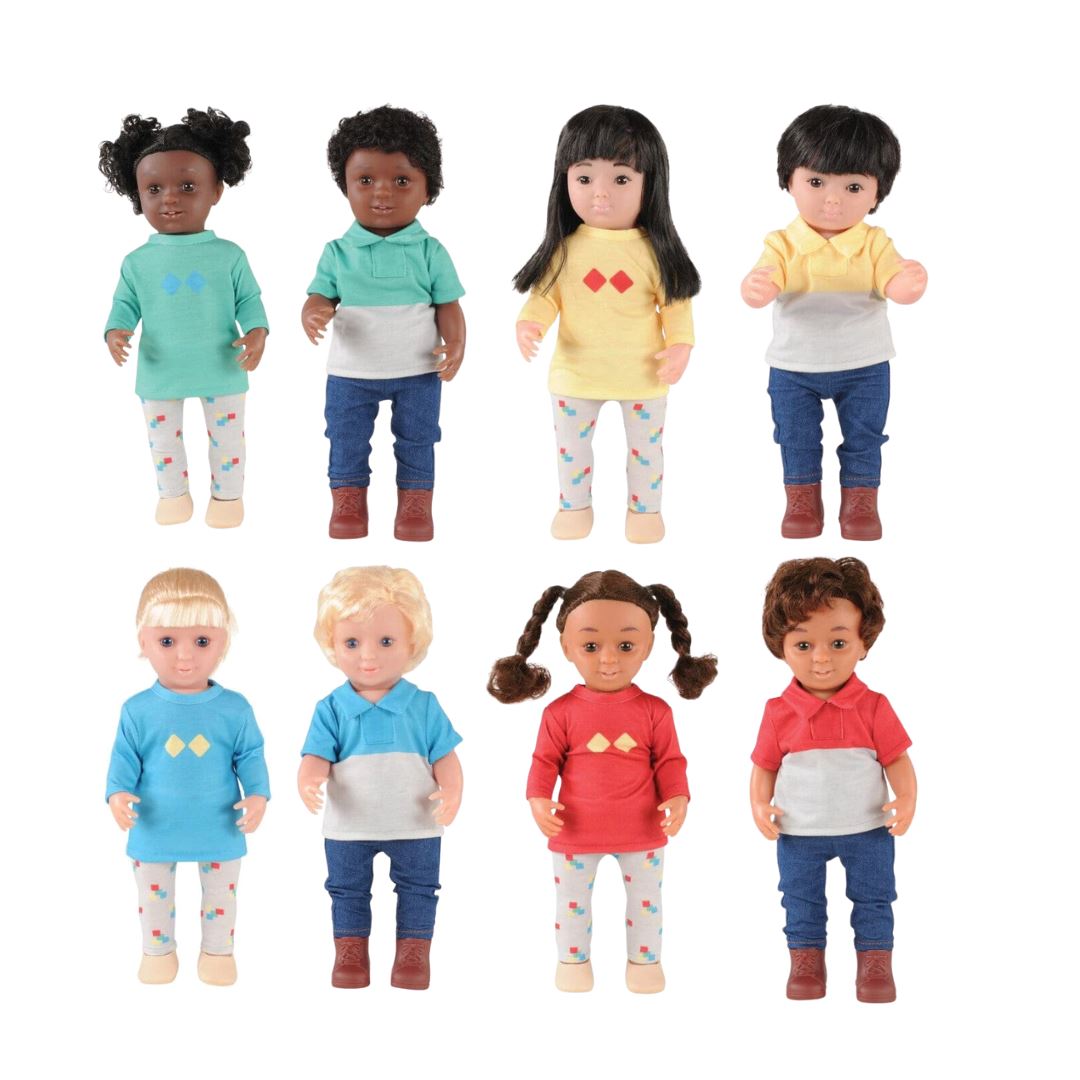 Multi-Ethnic Dolls 13" - Set of 8 - louisekool