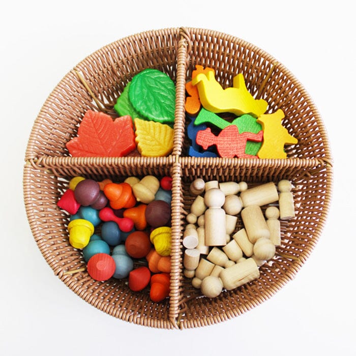 Round Rattan Sorting Tray - louisekool