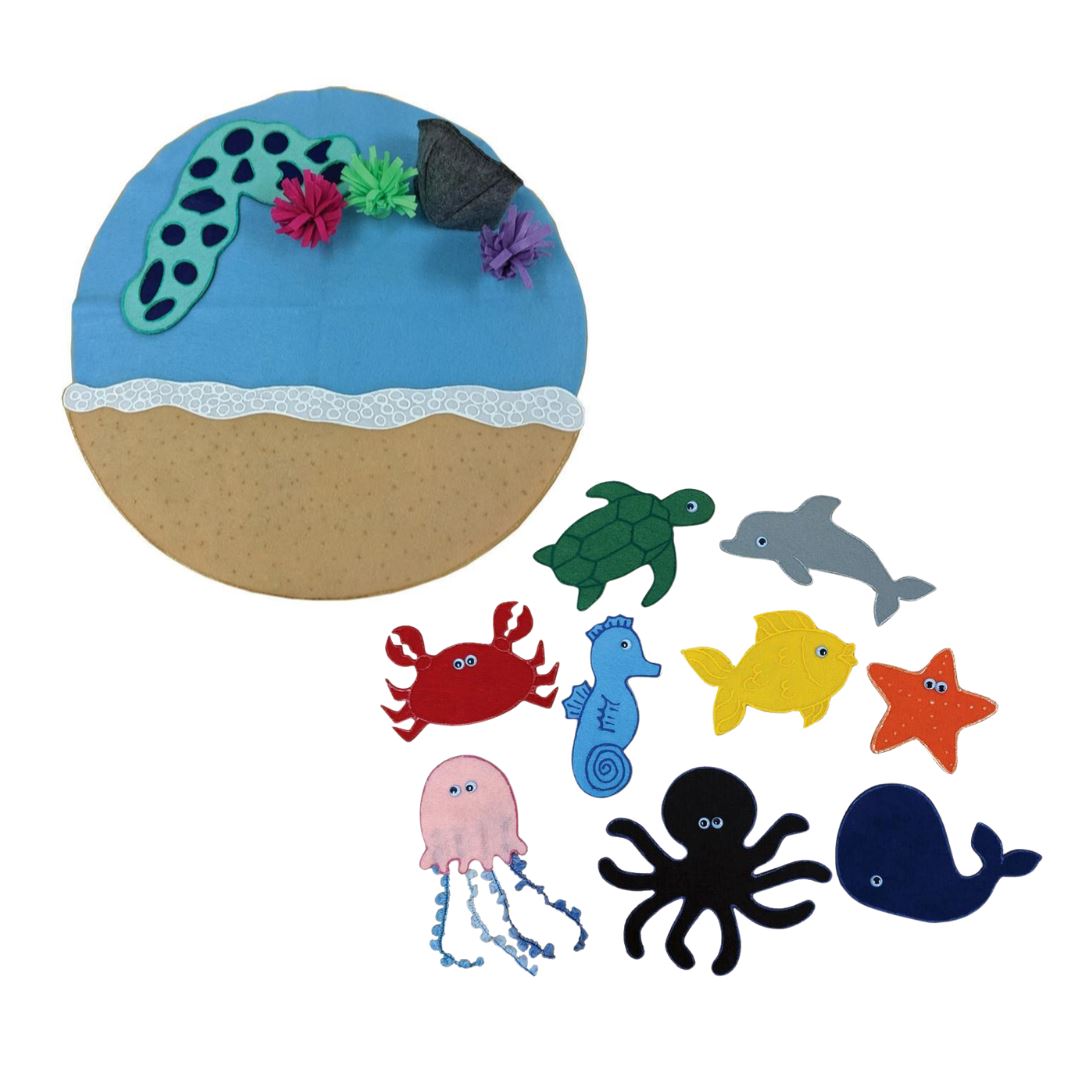 Seaside and Ocean Animals Felt Playset - louisekool