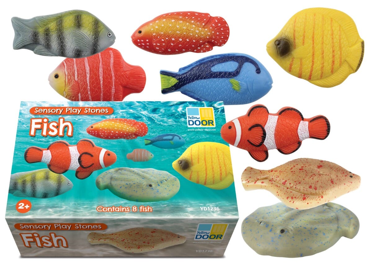 Sensory Play Stones Fish - Set of 8 - louisekool