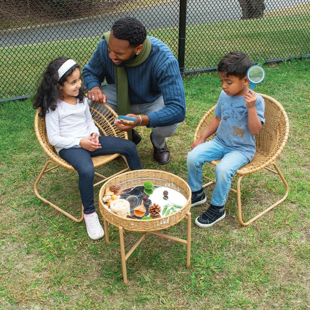 Wicker Table and Chair - Set of 3 - louisekool