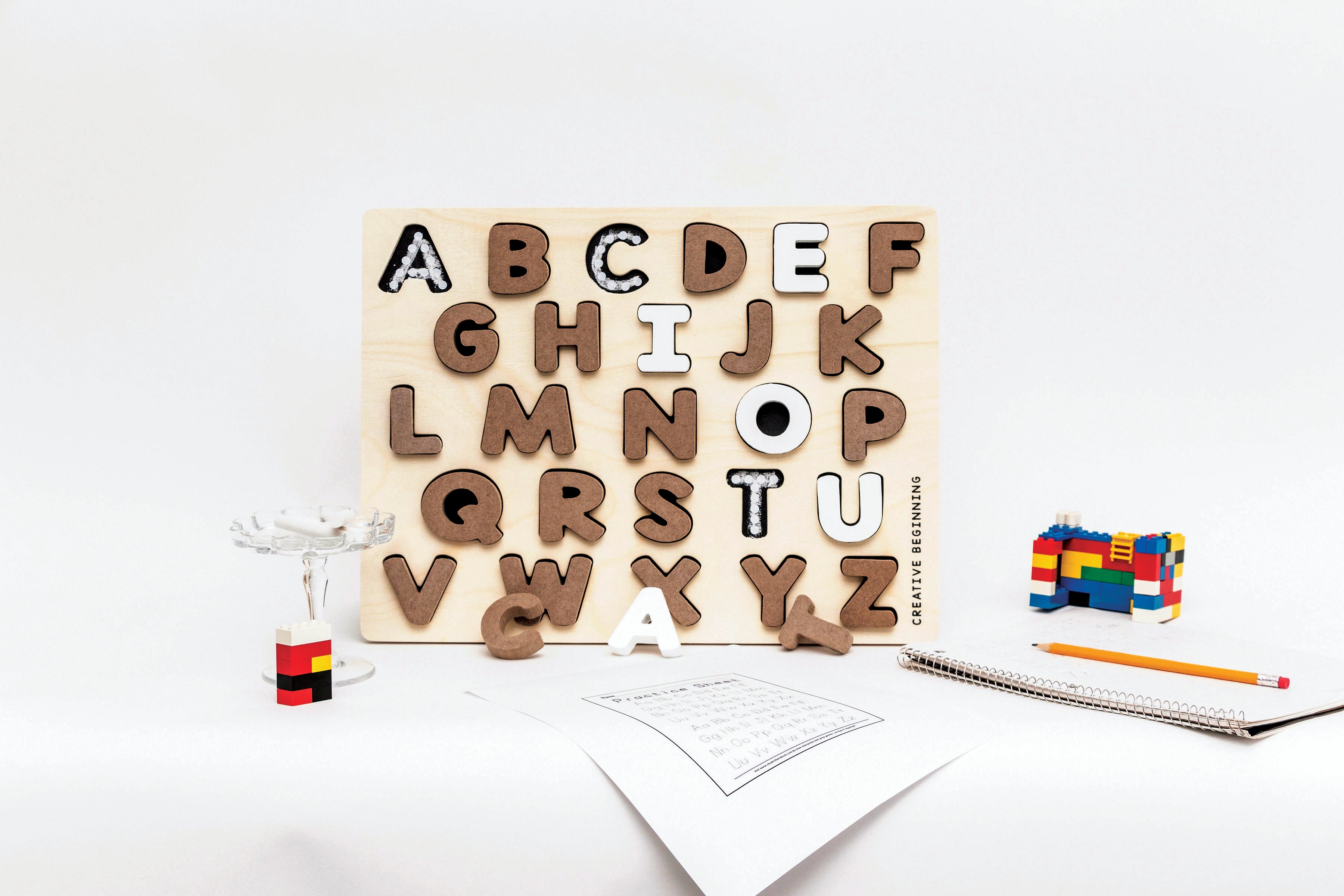 Alphabet and Number Chalkdboard Puzzle Set - louisekool