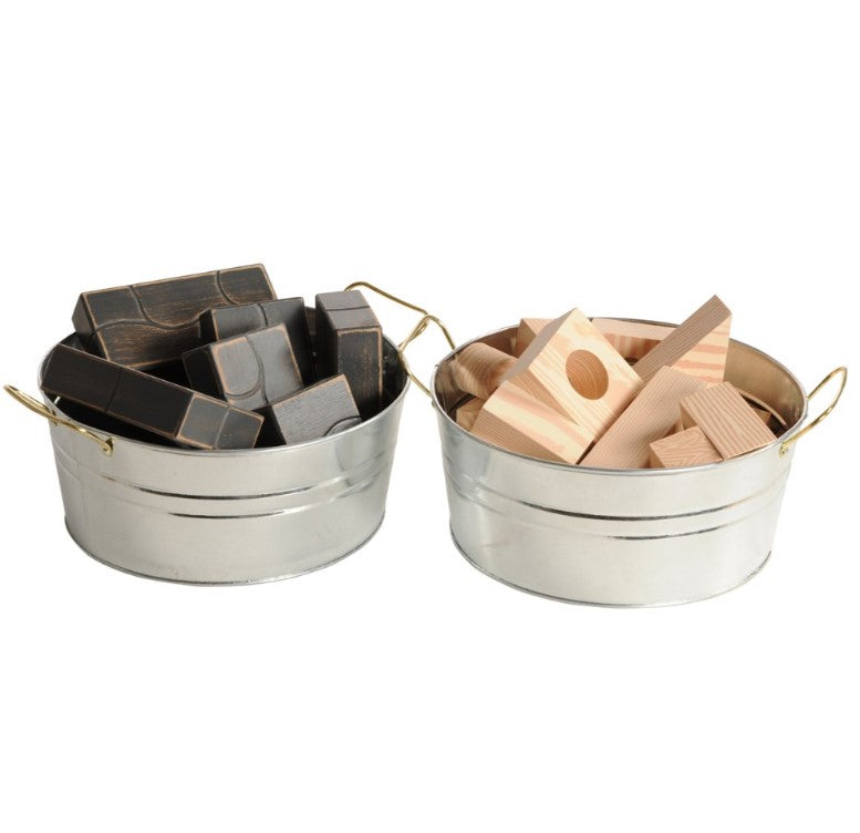 Galvanized Tin Totes - Set of 2 - louisekool