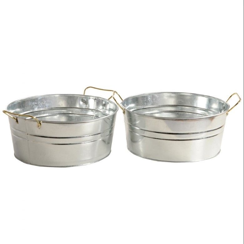 Galvanized Tin Totes - Set of 2 - louisekool