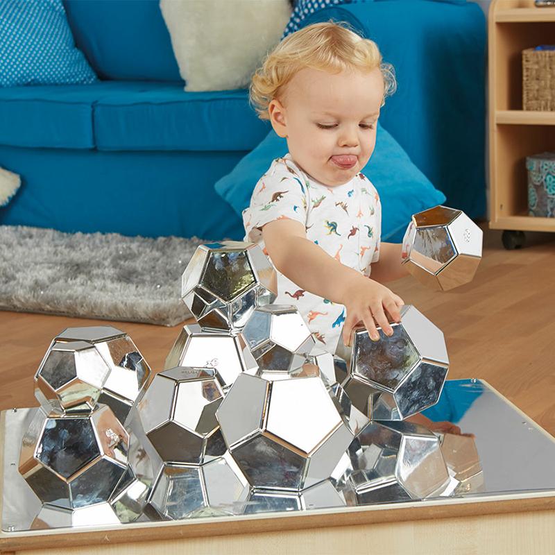 Marvellous Metallic Mirrored Silver Boulders 12 pk - louisekool
