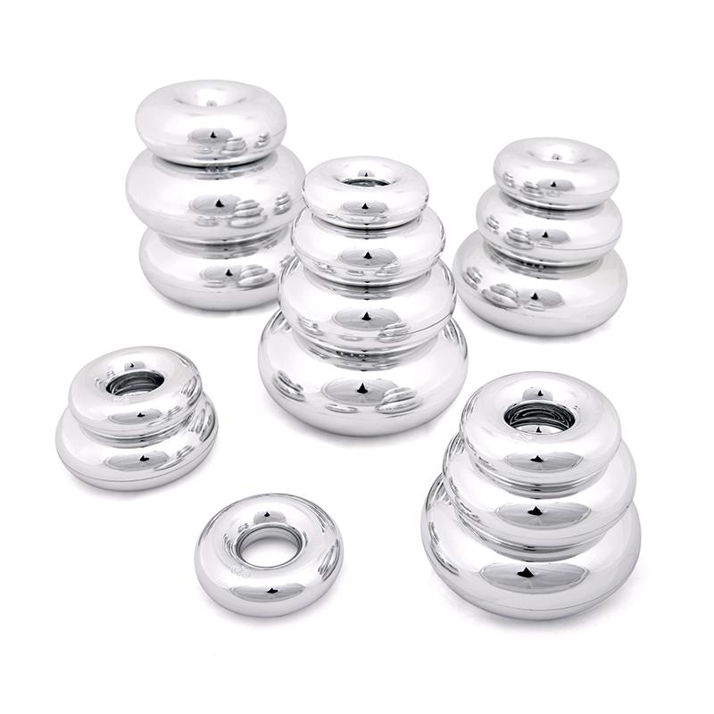Marvellous Metallic Mirrored Stacking Donuts - Set of 16 - louisekool