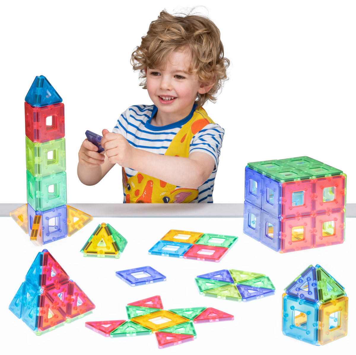 Translucent Polydron KinderMag - Set of 96 - louisekool