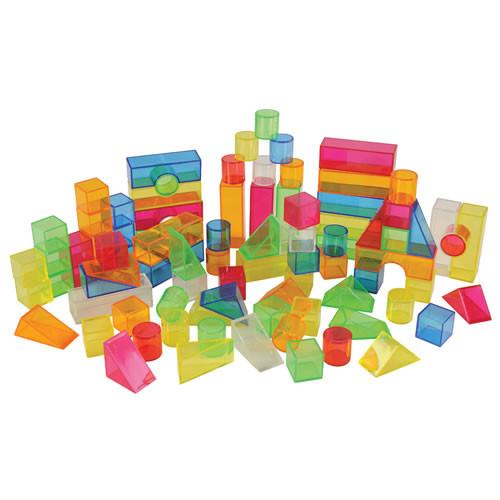 Transparent Light and Colour Blocks - Set of 100 - louisekool