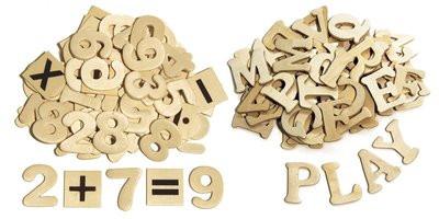 Wood Letters and Numbers - 200 Pieces - louisekool