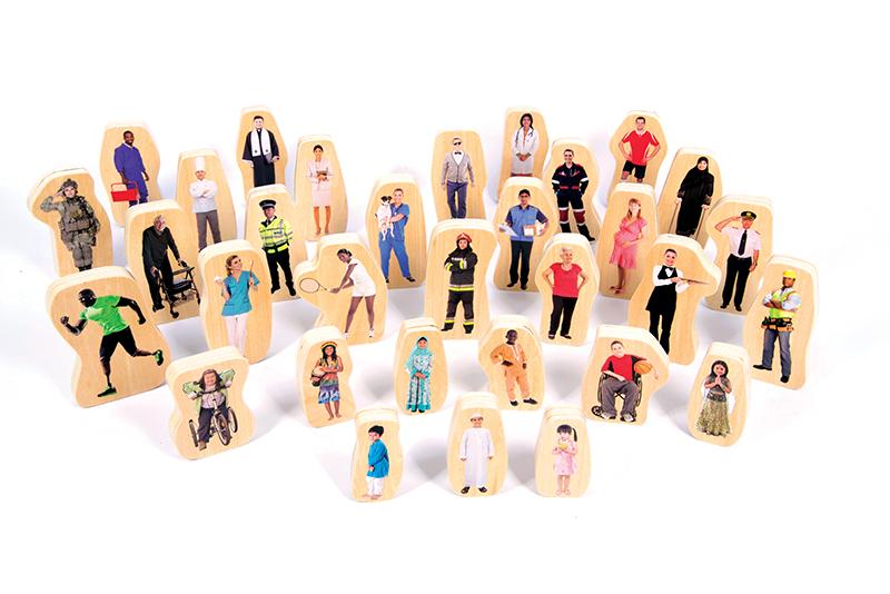 Wooden Community People Blocks - Set of 32 - louisekool