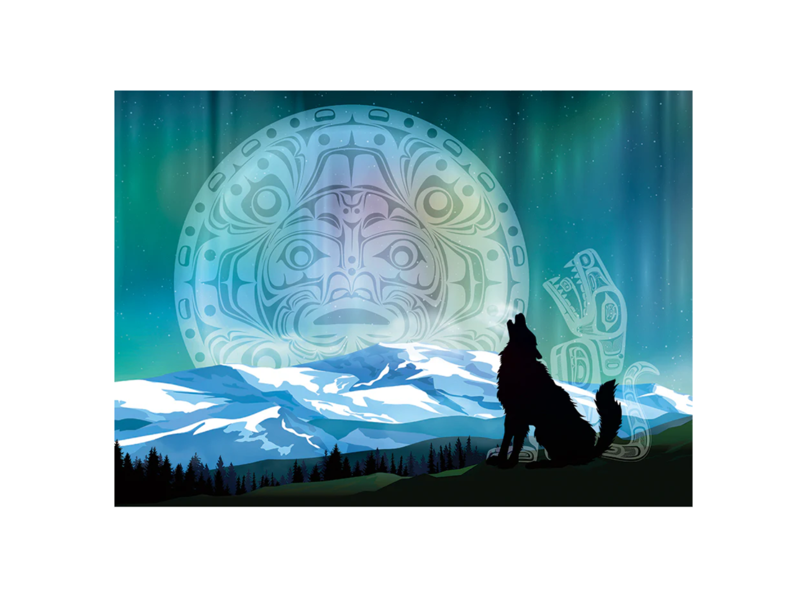 Two Wolves Indigenous Puzzle, 500 Pieces