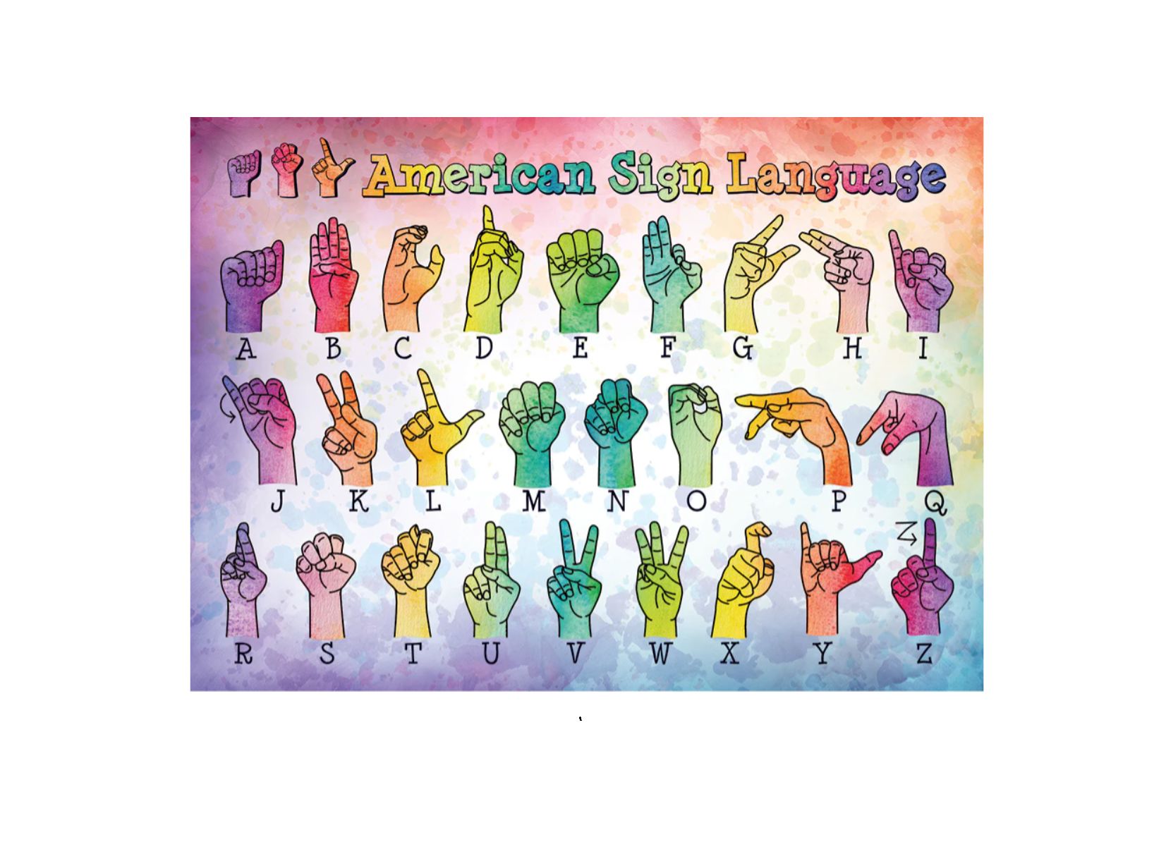 American Sign Language Puzzle, 500 Pieces Puzzles Louise Kool & Galt for child care day care primary classrooms