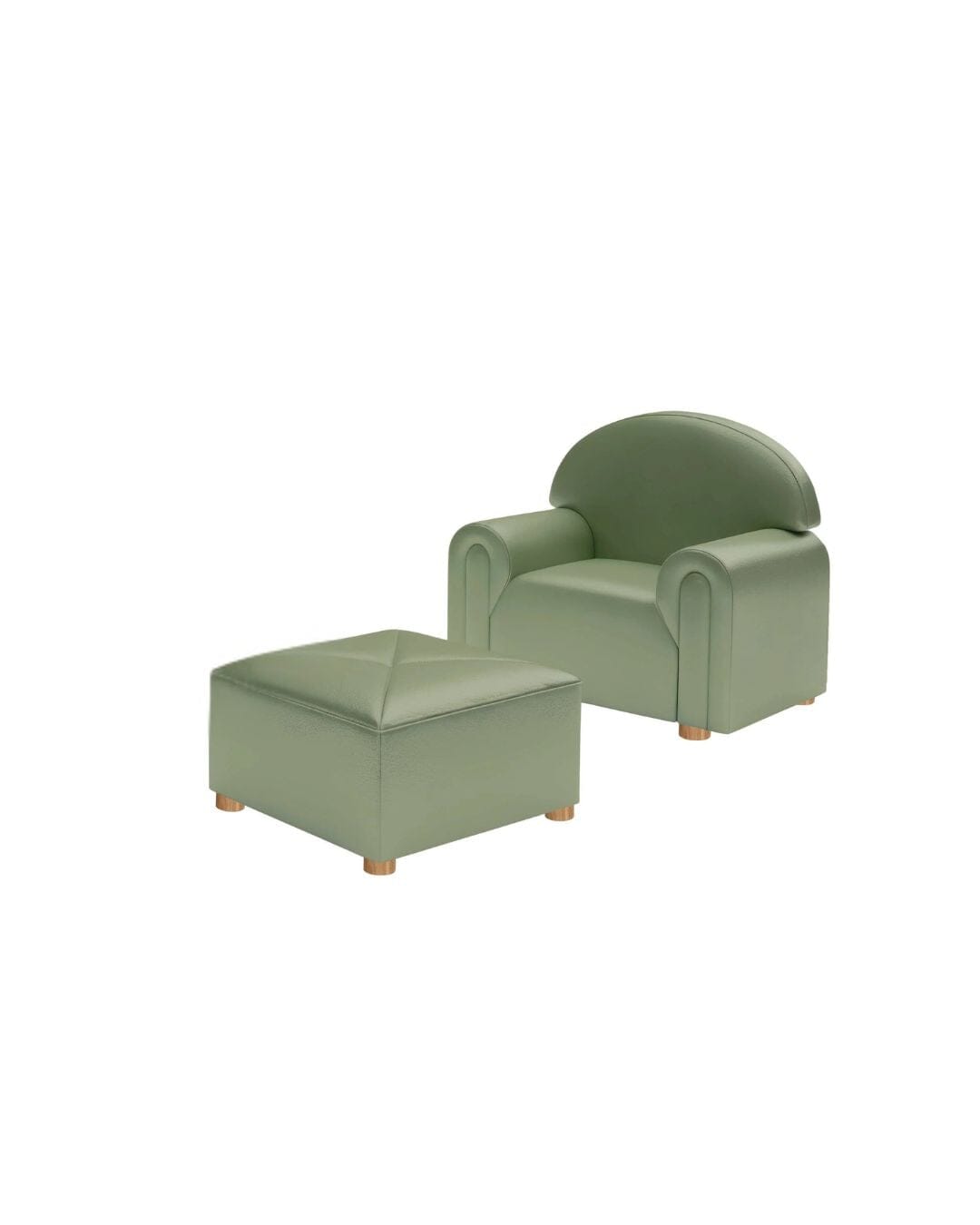 (AS IS) Textured Vinyl Chair and Ottoman - louisekool