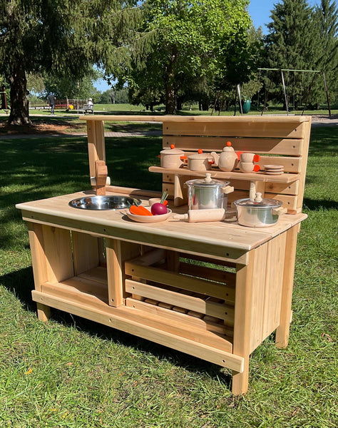 Cedar Mud Kitchen with Accessory Shelf