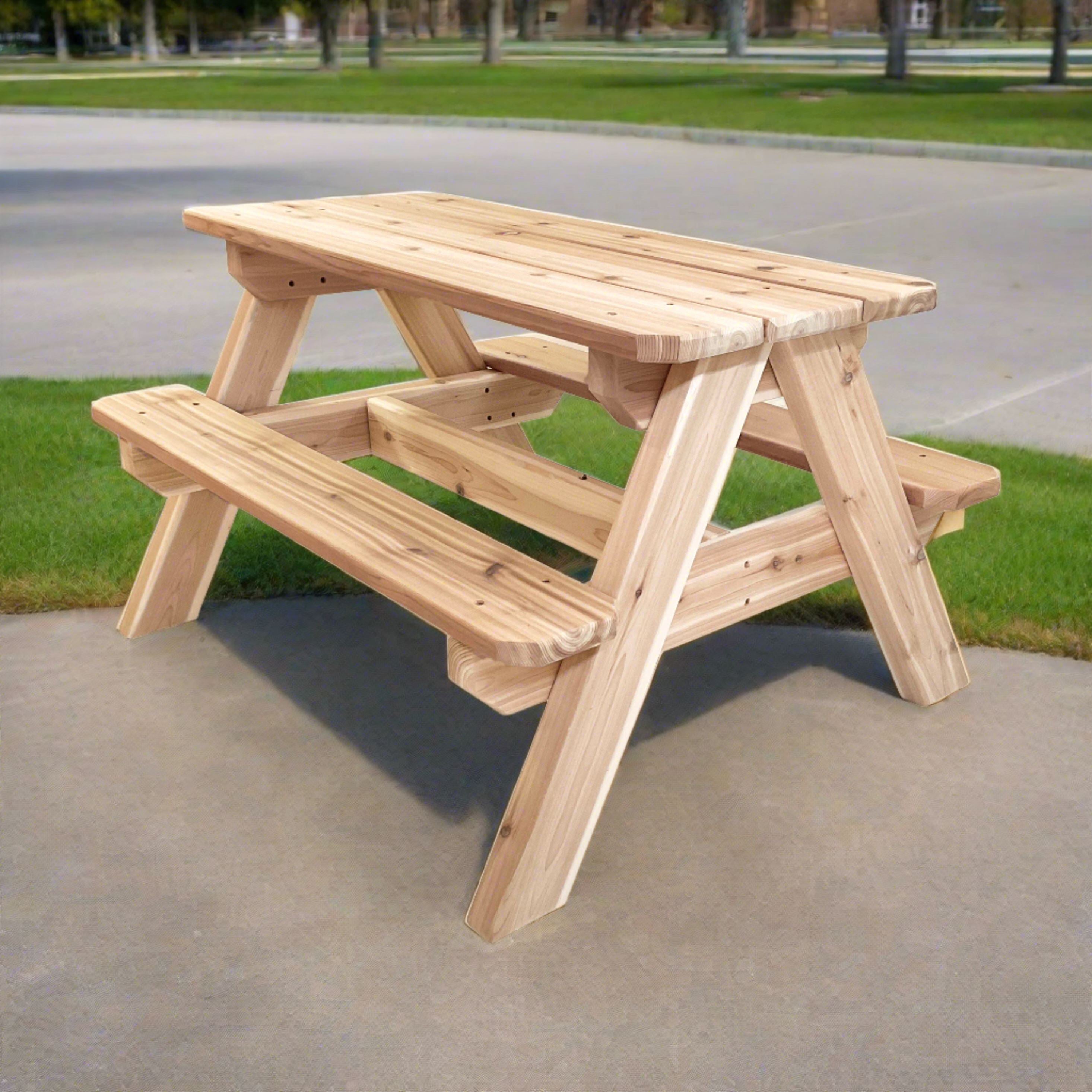 Cedar Picnic Table Furnishings Louise Kool for child care day care primary classrooms