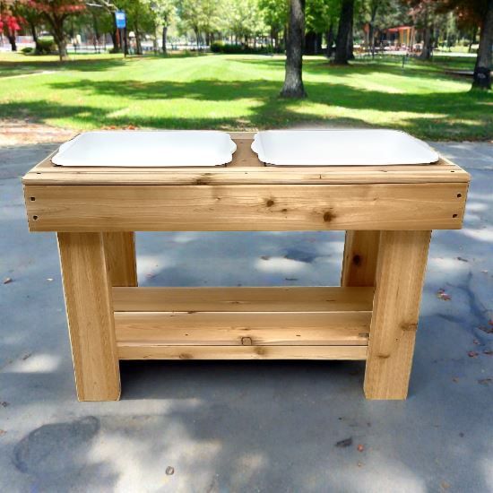 Cedar Play Table Furnishings Louise Kool & Galt for child care day care primary classrooms