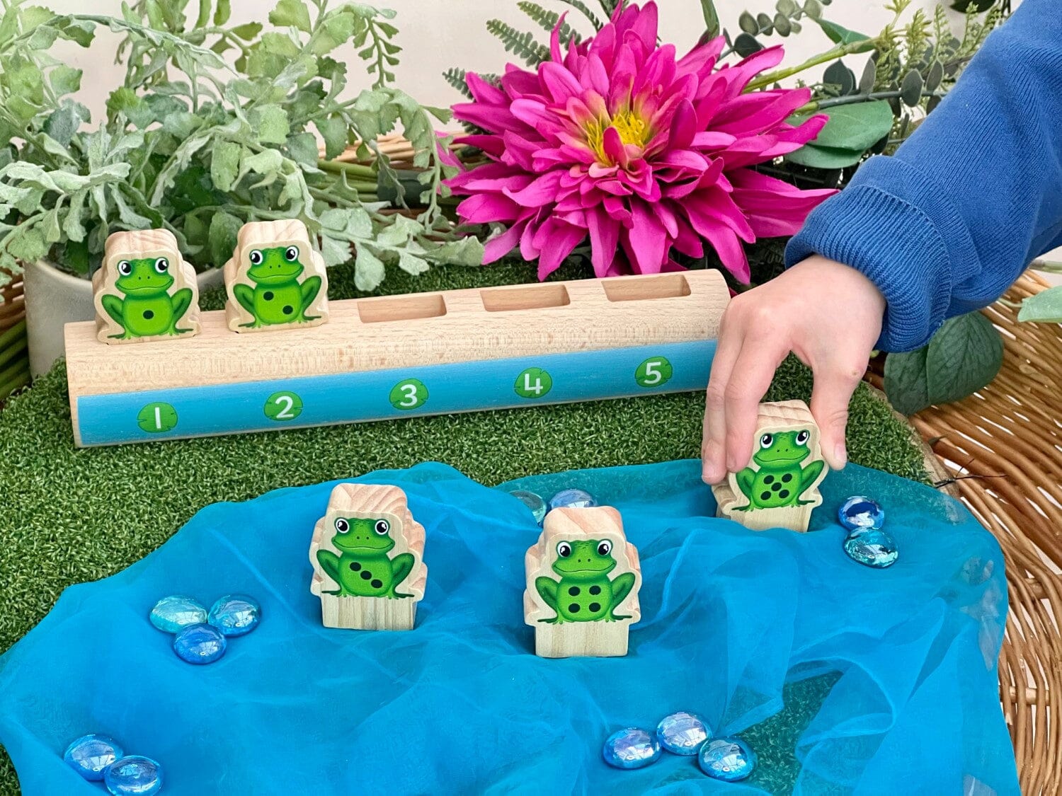 Five Frog on a Log toys Louise Kool & Galt for child care day care primary classrooms