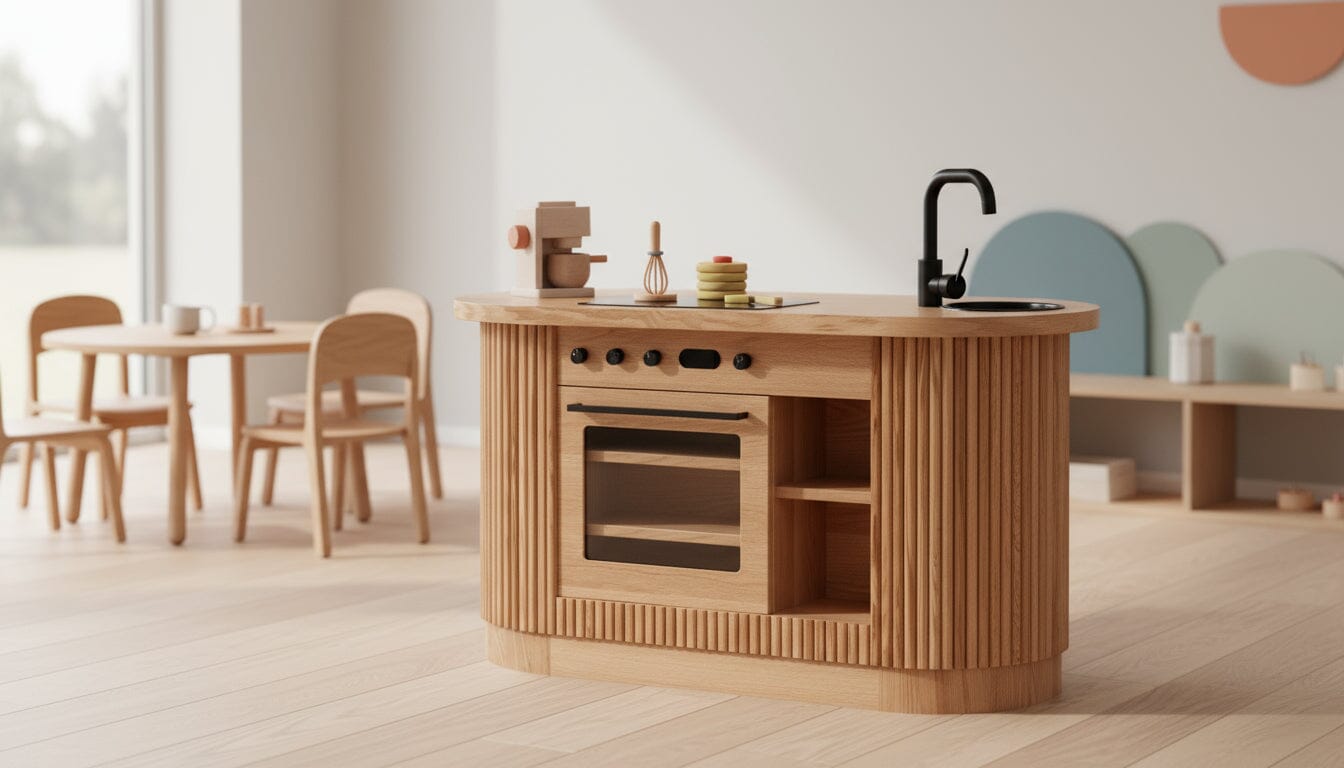 Fluted Island Furnishings Kids By Design for child care day care primary classrooms