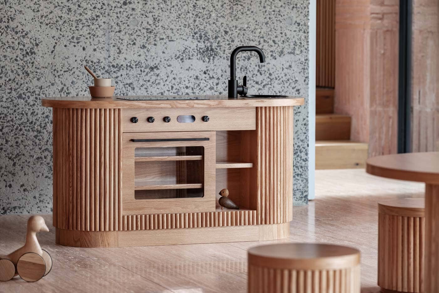 Fluted Island Furnishings Kids By Design for child care day care primary classrooms