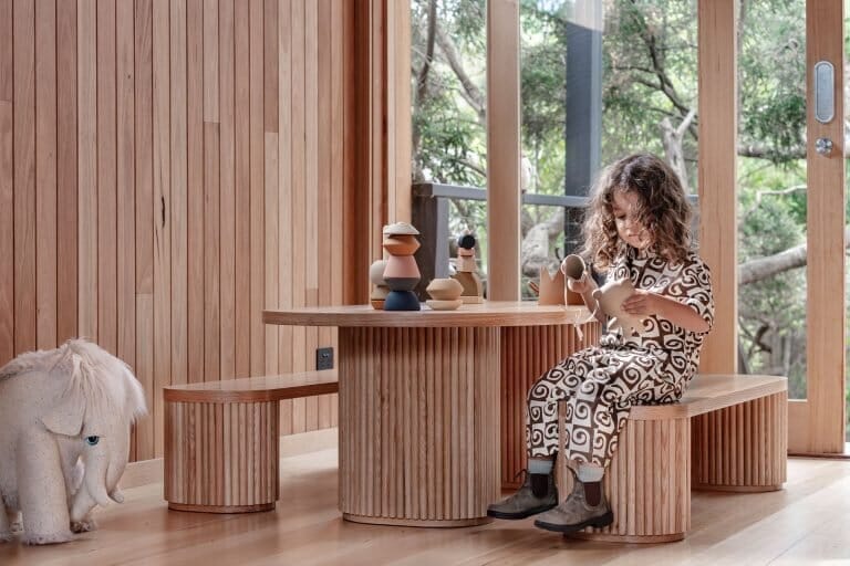 Fluted Oval Table with Fluted Benches - louisekool