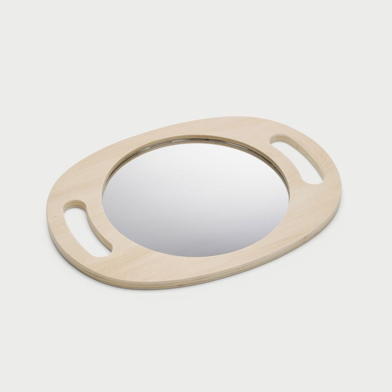Hand Held Wooden Mirror - Large - louisekool