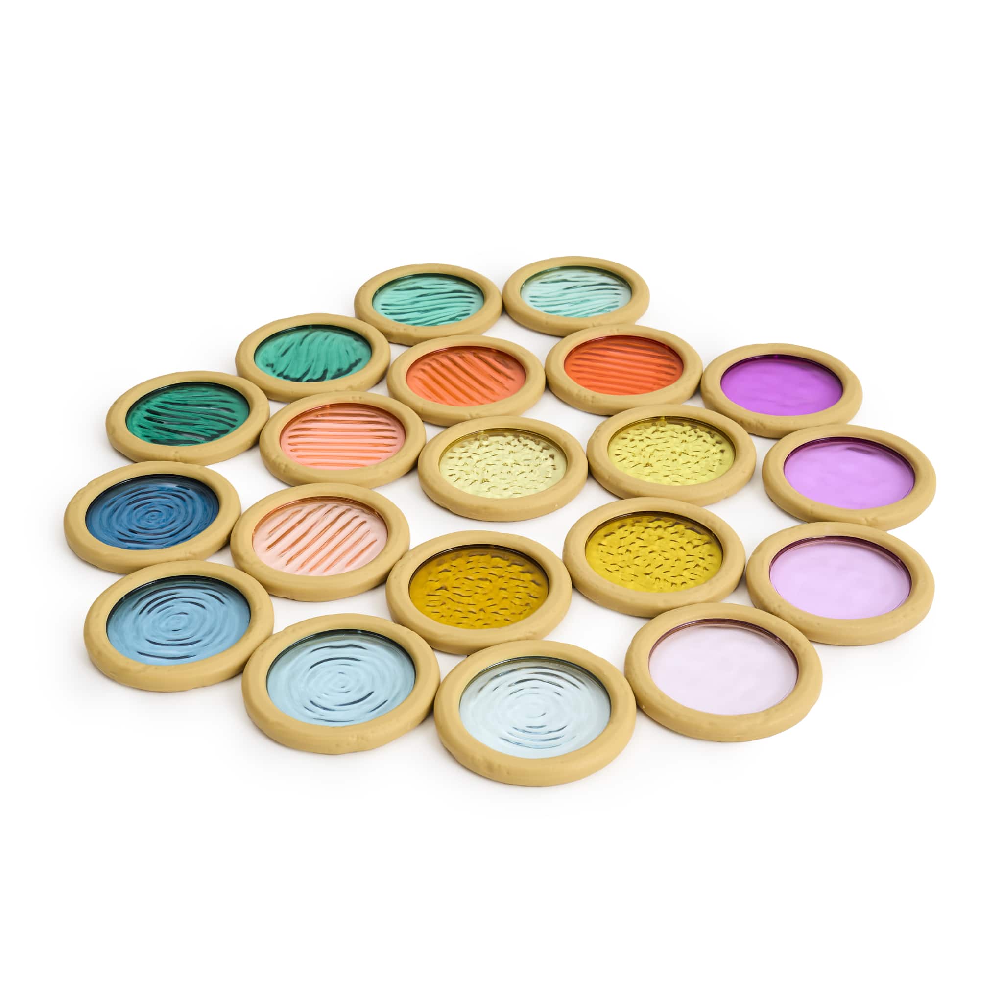 Light and Colour Textured Discs - Set of 20 - louisekool