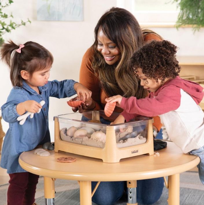 See Through Tabletop Sand & Water Table Furnishings Louise Kool & Galt for child care day care primary classrooms