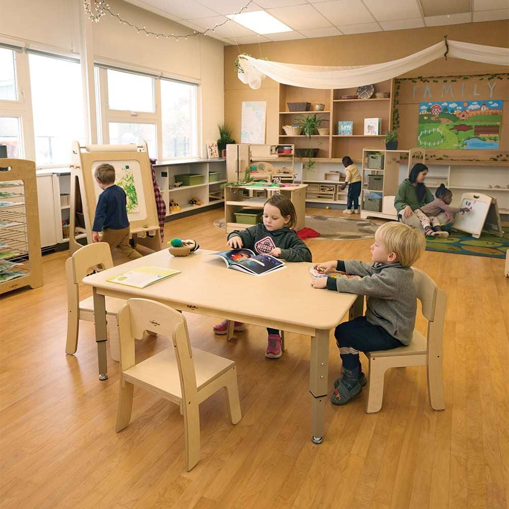 Seoras Rectangle Birch Adjustable Activity Table - 47 x 30" - louisekool