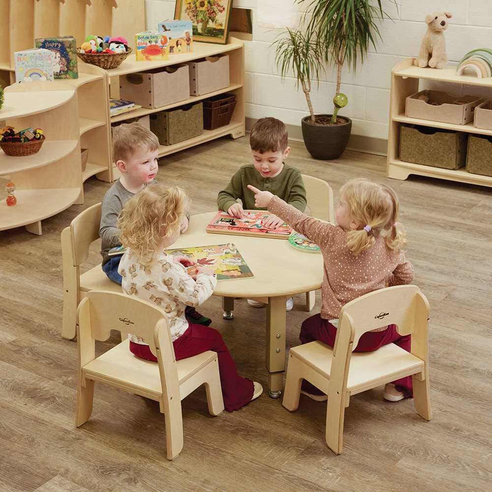 Seoras Round Birch Adjustable Activity Table - 30" - louisekool