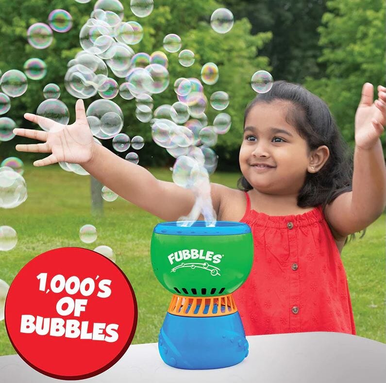 Switch Adapted Fubbles Bubble Machine Toys Louise Kool & Galt for child care day care primary classrooms