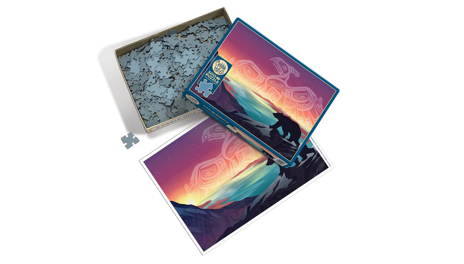 Thunderbird and Bear Indigenous Puzzle, 500 Pieces Puzzles Louise Kool & Galt for child care day care primary classrooms