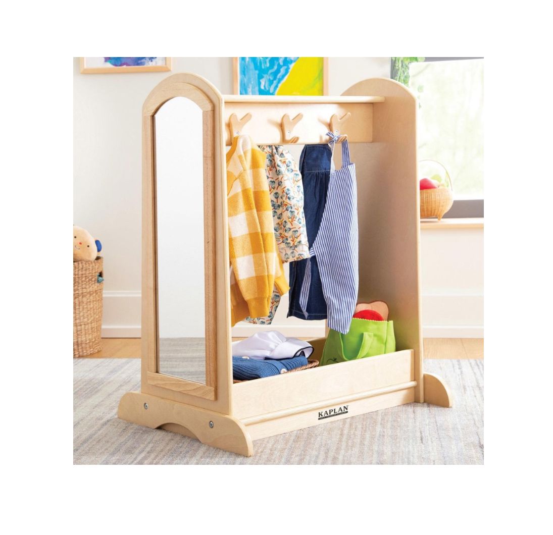 Toddler Dress-Up Storage Furnishings Louise Kool & Galt for child care day care primary classrooms