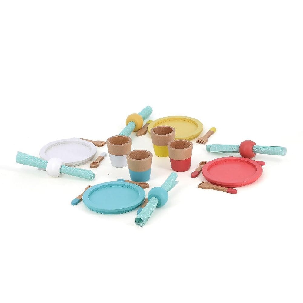 Wooden Table Service - Set of 28 Toys Louise Kool & Galt for child care day care primary classrooms