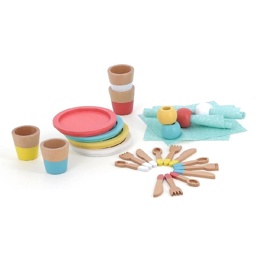 Wooden Table Service - Set of 28 - louisekool