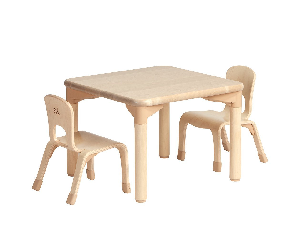 Community Playthings Square Woodcrest Table 16" and Two Chairs 8" - louisekool