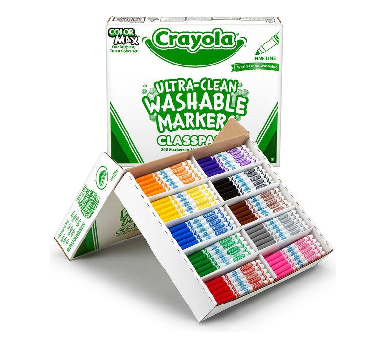 Crayola® Ultra Clean Washable Fine Line Markers Classpack- Set of 200 - louisekool