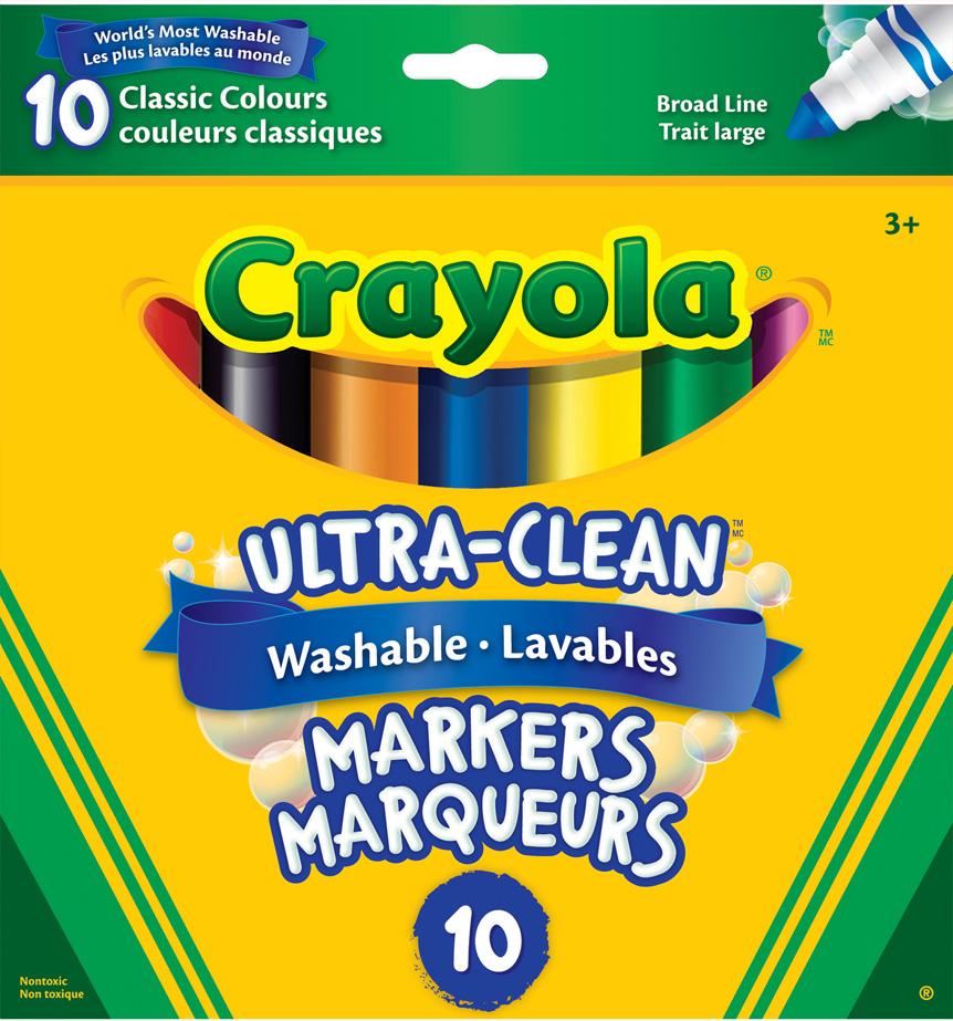 Crayola® Washable Markers - Classic Colours, Set of 10 - louisekool
