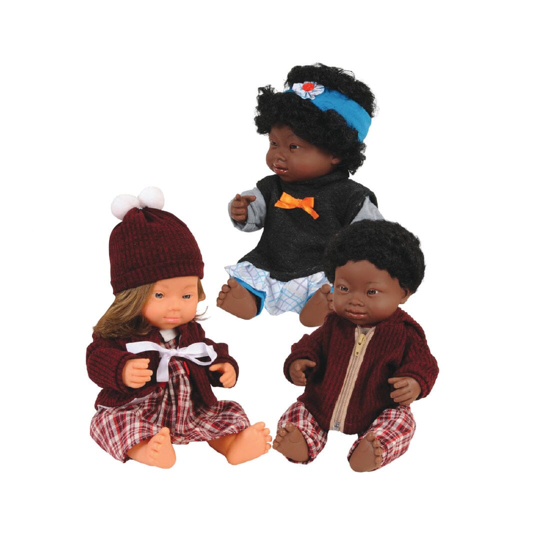 Dolls with Down Syndrome 15" - Set of 3 Toys Louise Kool & Galt for child care day care primary classrooms