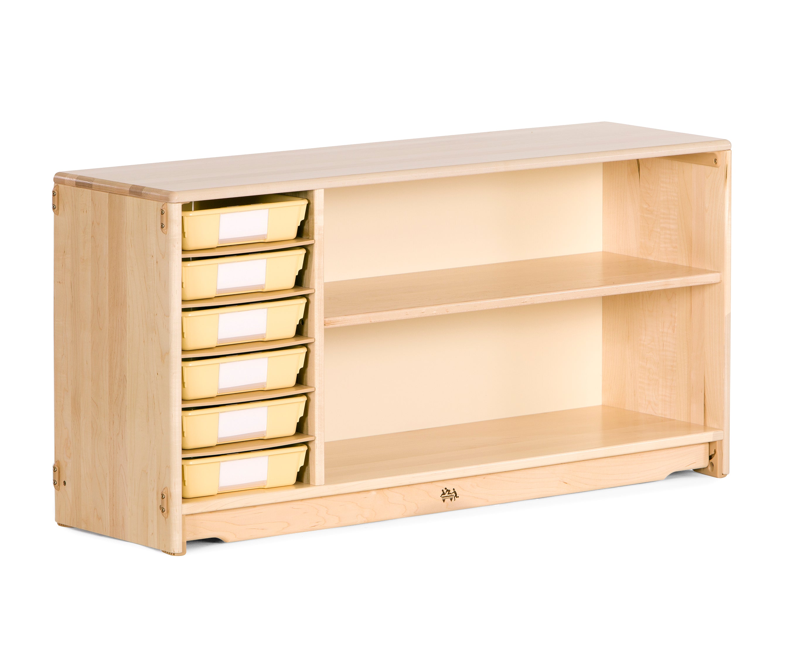 Multi-Storage Shelf 4' W x 24" H with Totes or Baskets by Community Playthings - louisekool