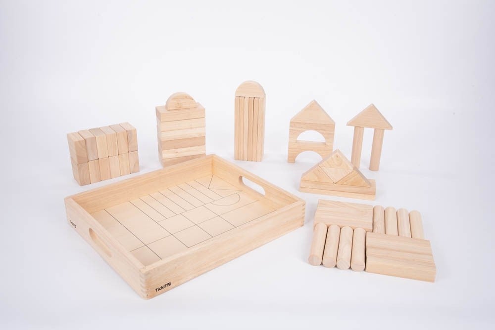 Natural Wooden Jumbo Set - 54 Pieces  - louisekool