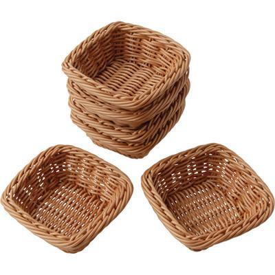 Square Plastic Woven Baskets - Set of 6 - louisekool