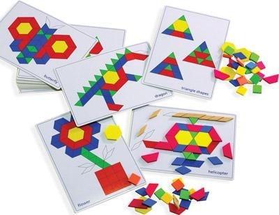 Tangram Pattern Block Picture Cards - Set of 20 - louisekool