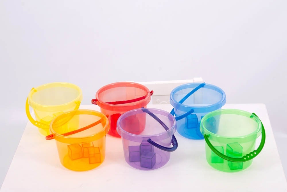 Translucent Colour Buckets - Set of 6  - louisekool