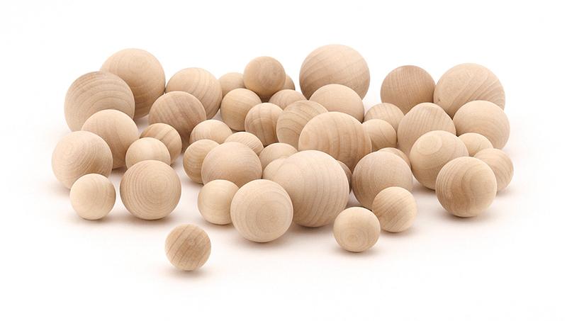 Wood Balls Assorted Sizes - 48 pcs - louisekool