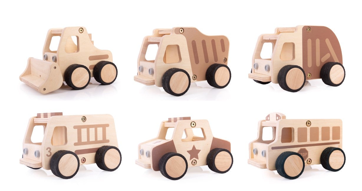 Wooden Vehicles - Set of 6 - louisekool